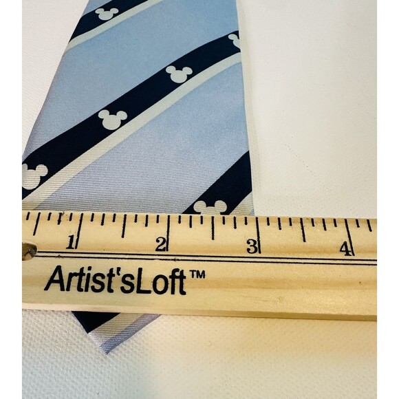 Disney Parks Mickey Mouse Icon Light Blue 100% Silk Tie Men's - Picture 5 of 7